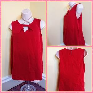 Worthington Red Tank Top with Cut Out Detail, A02,